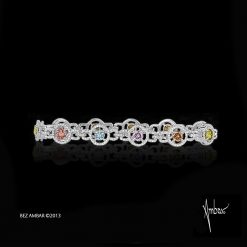 Fancy Color Diamond Bracelet With Pave’ Frame