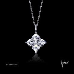 Small Diamond Pendant with Raised Blaze