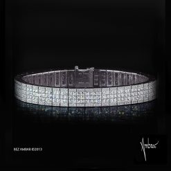Five – Row Blaze and Pave Women Tennis Bracelet
