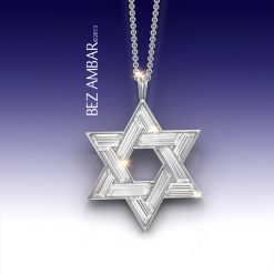 Star David Necklace with Diamond Baguettes