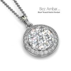 Bezel Set Diamond Pendant Matrix Style