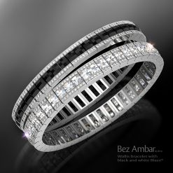 Wallis- Black and White Flexible Diamond Bracelets