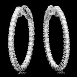 14K WHITE GOLD 2.00CT DIAMOND EARRINGS