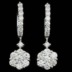 14K WHITE GOLD 2.00CT DIAMOND EARRINGS