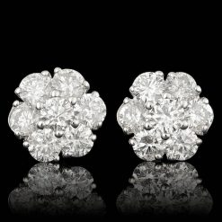 14K WHITE GOLD 2.35CT DIAMOND EARRINGS