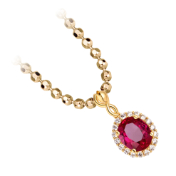 MẶT DÂY CHUYỀN VÀNG 18K ĐÍNH ĐÁ RUBY PNJ SẮC XUÂN RBXMY000488