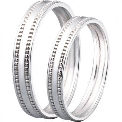 NHẪN CƯỚI VÀNG TRẮNG 10K PNJ SÁNH DUYÊN 00056-00057