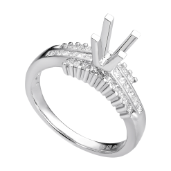 VỎ NHẪN KIM CƯƠNG VÀNG TRẮNG 18K PNJ 00DDW000212