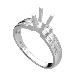 VỎ NHẪN KIM CƯƠNG VÀNG TRẮNG 18K PNJ 00DDW000246