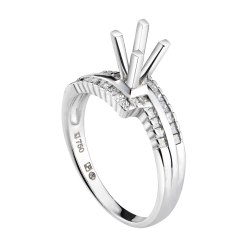 VỎ NHẪN KIM CƯƠNG VÀNG TRẮNG 18K PNJ 00DDW000285