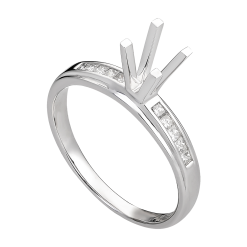 VỎ NHẪN KIM CƯƠNG VÀNG TRẮNG 18K PNJ 00DDW000447