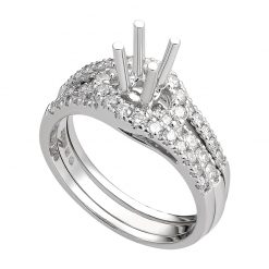 VỎ NHẪN KIM CƯƠNG VÀNG TRẮNG 18K PNJ 00DDW000447