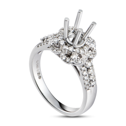 VỎ NHẪN KIM CƯƠNG VÀNG TRẮNG 18K PNJ 00DDW000498