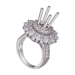 VỎ NHẪN KIM CƯƠNG VÀNG TRẮNG 18K PNJ 00DDW000611