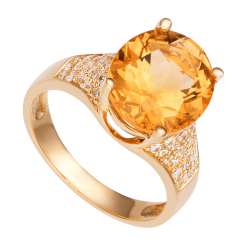 NHẪN VÀNG 18K ĐÍNH ĐÁ CITRINE PNJ CTXMY000182