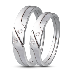 NHẪN CƯỚI KIM CƯƠNG VÀNG TRẮNG 14K PNJ CHUNG ĐÔI 00102-00099