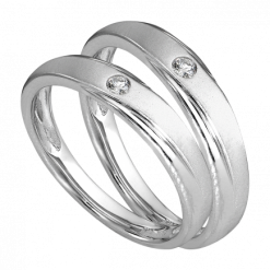 NHẪN CƯỚI KIM CƯƠNG VÀNG TRẮNG 14K PNJ CHUNG ĐÔI 00380-00374