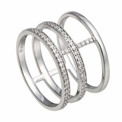 NHẪN KIM CƯƠNG VÀNG TRẮNG 14K PNJ FIRST DIAMOND DD00W000748