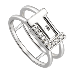 NHẪN KIM CƯƠNG VÀNG TRẮNG 14K PNJ TRUE LOVE DD00W002106