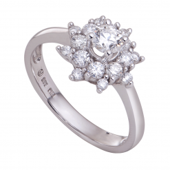 NHẪN KIM CƯƠNG VÀNG TRẮNG 14K PNJ DDDDW001416