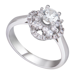 NHẪN KIM CƯƠNG VÀNG TRẮNG 14K PNJ DDDDW001464