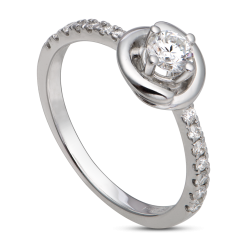 NHẪN KIM CƯƠNG VÀNG TRẮNG 14K PNJ FIRST DIAMOND DDDDW001959