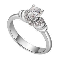 NHẪN KIM CƯƠNG VÀNG TRẮNG 14K DISNEY|PNJ MICKEY CINDERELLA DDDDW003803