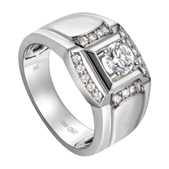 NHẪN NAM KIM CƯƠNG VÀNG TRẮNG 14K PNJ DDDDW003826