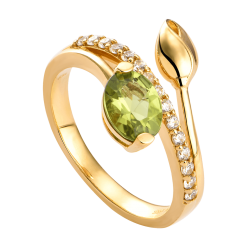 NHẪN VÀNG 14K ĐÍNH ĐÁ PERIDOT PNJ SẮC XUÂN NPXMY000013