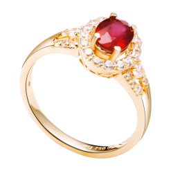 NHẪN VÀNG 18K ĐÍNH ĐÁ RUBY PNJ RBXMY000539