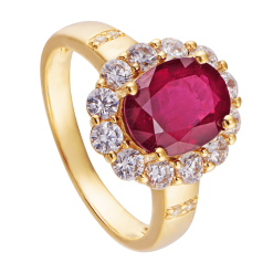 NHẪN VÀNG 18K ĐÍNH ĐÁ RUBY PNJ RBXMY000540