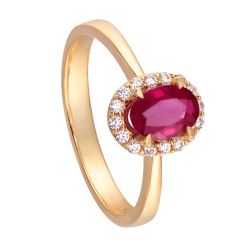 NHẪN VÀNG 18K ĐÍNH ĐÁ RUBY PNJ RBXMY000557