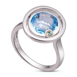 NHẪN VÀNG TRẮNG 14K ĐÍNH ĐÁ TOPAZ PNJ TPNPW000001