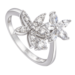 NHẪN VÀNG TRẮNG 10K ĐÍNH ĐÁ ECZ SWAROVSKI PNJ TRUE LOVE XMXMW001098