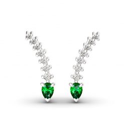 Jeulia Royal Emerald Green Climber Earrings
