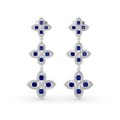 Jeulia Lucky Flower Sterling Silver Drop Earrings