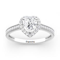 Jeulia Moissanite Halo Heart Cut Gold Ring