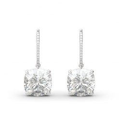 Jeulia Luxury Cushion Cut Sterling Silver Earrings