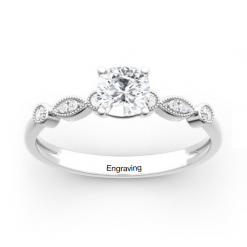 Jeulia Moissanite Cushion Cut Vintage Gold Ring