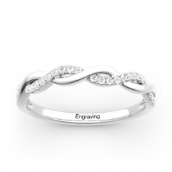 Jeulia Moissanite Twist Round Cut Gold Band