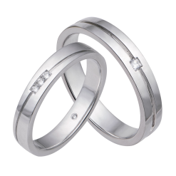 NHẪN CƯỚI BẠCH KIM ĐÍNH KIM CƯƠNG PNJ 00009-00006