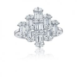 Baguette steps diamond dress ring