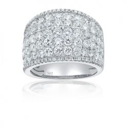 Snowball dome wide diamond band
