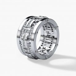 BRIGGS Mens Gold Wedding Band with Diamonds