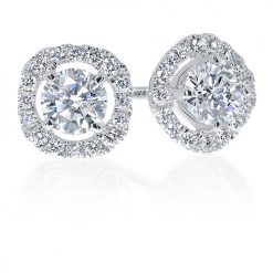 Cushion-shaped Halo Earrings