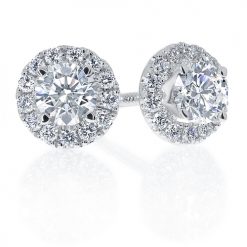 Classic round halo earrings - W0283