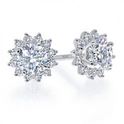 Minimalistic star shaped halo earrings
