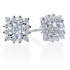 Majestic star shaped halo diamond stud earrings