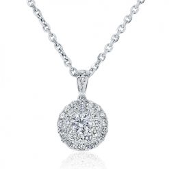 The Summit double halo diamond pendant