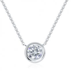 Bezel solitaire diamond pendant